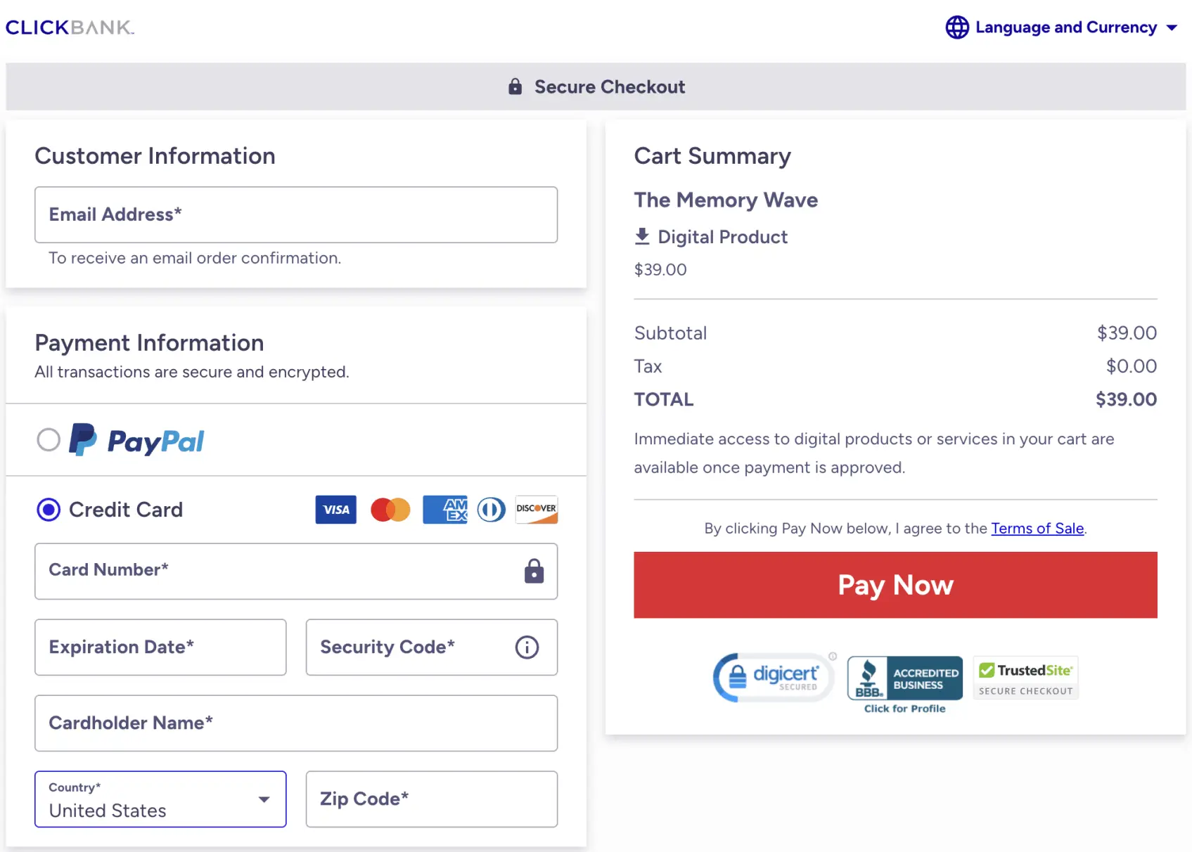 The Memory Wave checkout